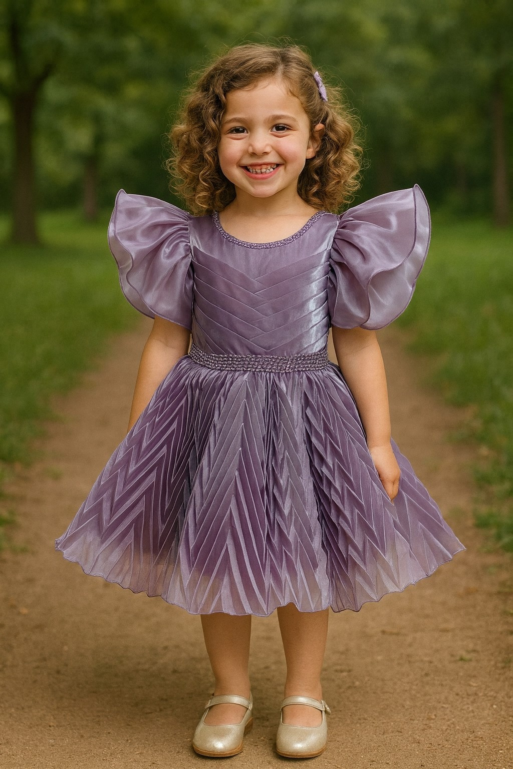 Blabber Party Wear Frock - Grey