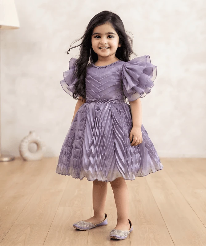 Blabber Party Wear Frock - Grey