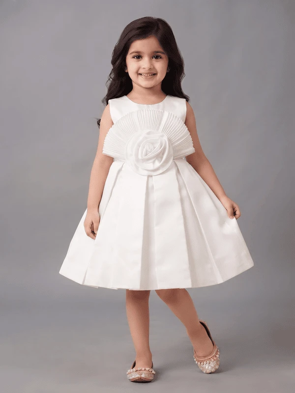 Blabber Sleeveless Floral Applique Detailed Knee Length Dress