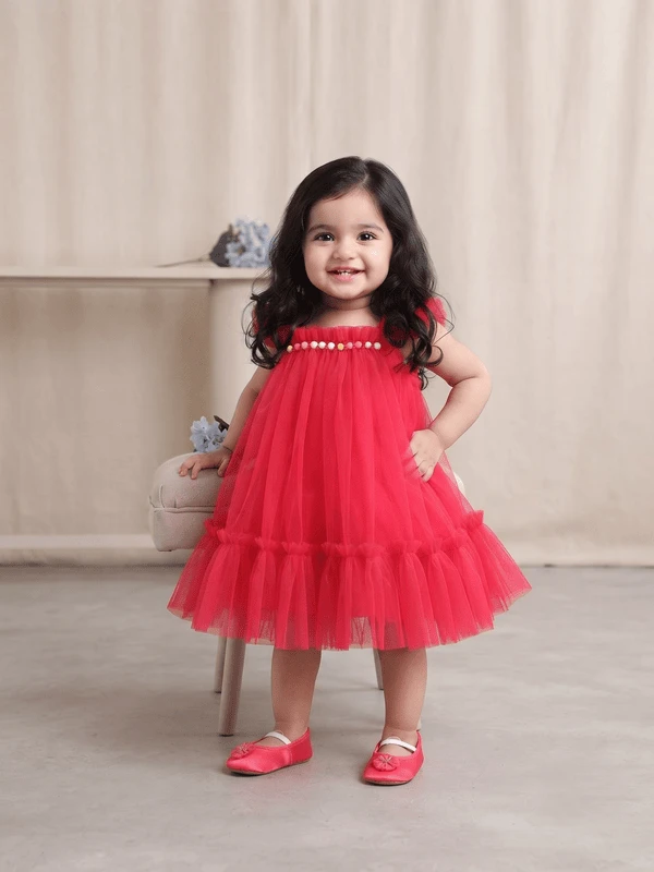 Blabber Baby Dress, Infant Party Outfit,Baby Girl Occasion Dress With Shoes